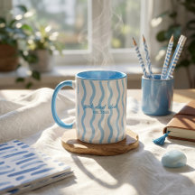 Anpassad Girl Dad Club Randig Keramisk Kaffe