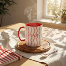 Anpassad Girl Dad Club Randig Keramisk Kaffe