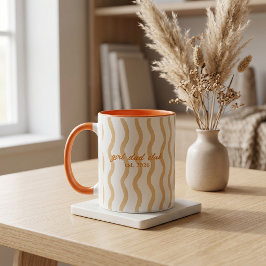 Anpassad Girl Dad Club Randig Keramisk Kaffe Mugg