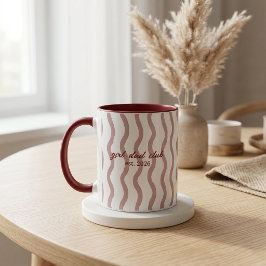Anpassad Girl Dad Club Randig Keramisk Kaffe Mugg