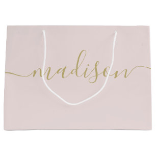 Anpassad Girlig Chic Feminim Guld Skrift Rosa