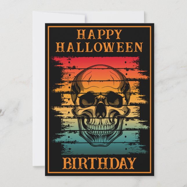 ANPASSAD GLAD FÖDELSEDAG HALLOWEEN FEST FIRANDE INBJUDNINGAR (Framsida)