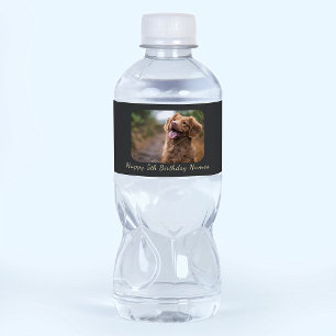 Anpassad Glad Födelsedag Husdjur Hund Foto Bild Na Vattenflaskor Etikett