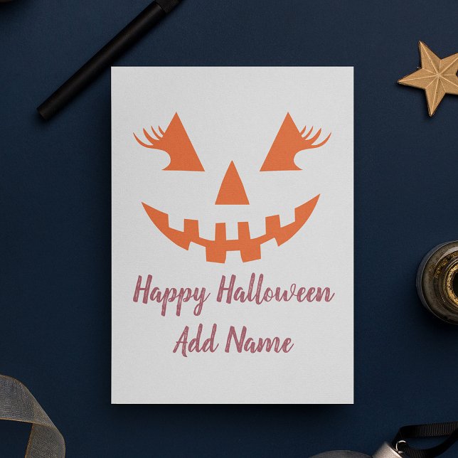 Anpassad Glad Halloween Jack O Lantern Pumpa Helg Vykort (Skapare uppladdad)