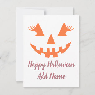 Anpassad Glad Halloween Jack O Lantern Pumpa Julkort