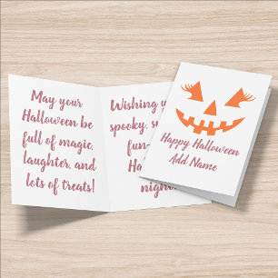 Anpassad Glad Halloween Jack O Lantern Pumpa Kort
