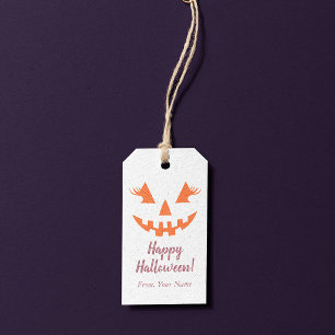 Anpassad Glad Halloween Jack O Lantern Pumpa Presentetikett