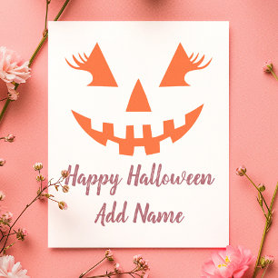 Anpassad Glad Halloween Jack O Lantern Pumpa Vykort
