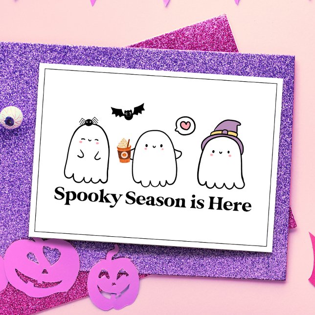 Anpassad Glad Halloween Kuslig Säsong Söta Spöken Kort (Skapare uppladdad)
