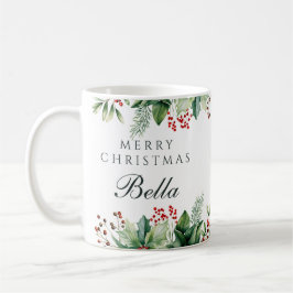 Anpassad Glad Jul Blommig Kaffemugg