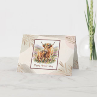 Anpassad Glad mors dag Highland Ko Neutral Boho Kort