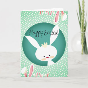 Anpassad GLAD PÅSK Rustic Bunny Aesthetic Kort