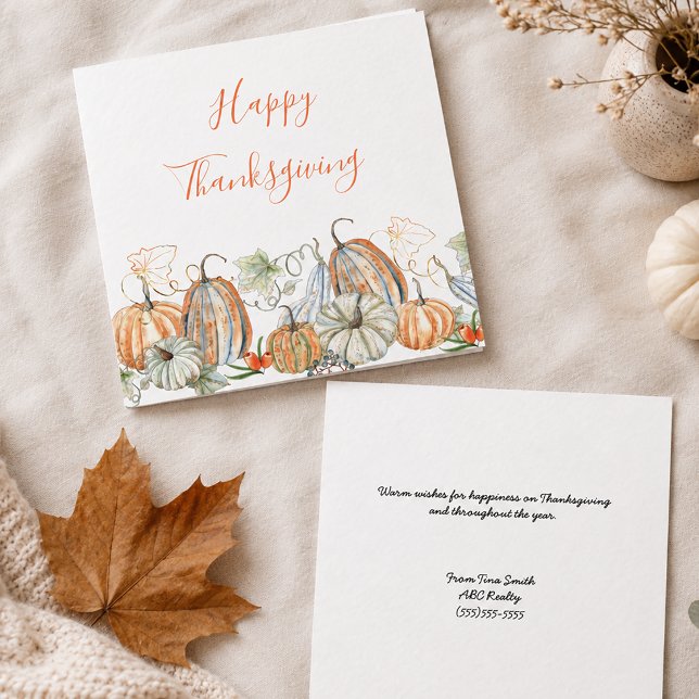 Anpassad Glad Thanksgiving Anteckningskort (Personalized Thanksgiving Note Card)
