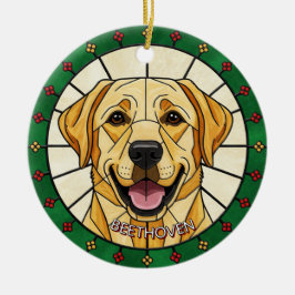 Anpassad glaseffekt med hundnamn jul  julgransprydnad keramik