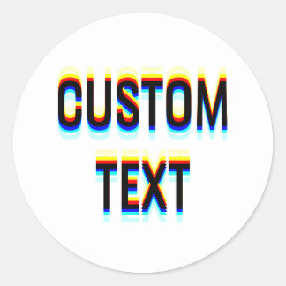 Anpassad Glitchad Texteffekt – Förvrängd Typografi Runt Klistermärke