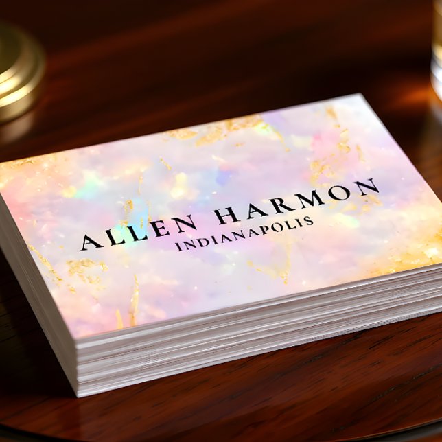 Anpassad glitter blå opal stensbakgrund visitkort (Skapare uppladdad)