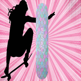 Anpassad Glitter Girly sjöjungfru chic Mini Skateboard Bräda 18,5 Cm
