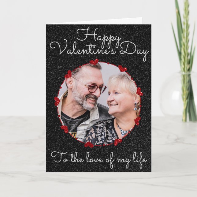 Anpassad glittervalentin med foto kort (Framsida)