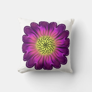 Anpassad Glödande Neon Lila & Rosa Dahlia Blomma Kudde