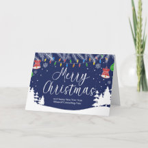 Anpassad God Jul Festiv Blå Företag