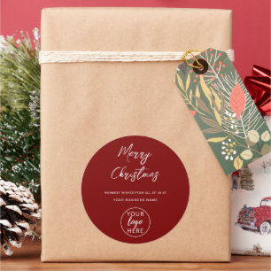 Anpassad God Jul Företag Logo Runt Klistermärke