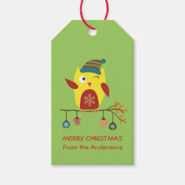 Anpassad "God jul"-jälljul Uggla Presentetikett