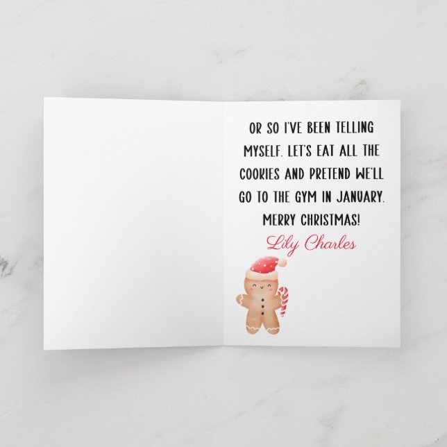 Anpassad God Jul pepparkaka För Vänner  Helgkort (Inuti)