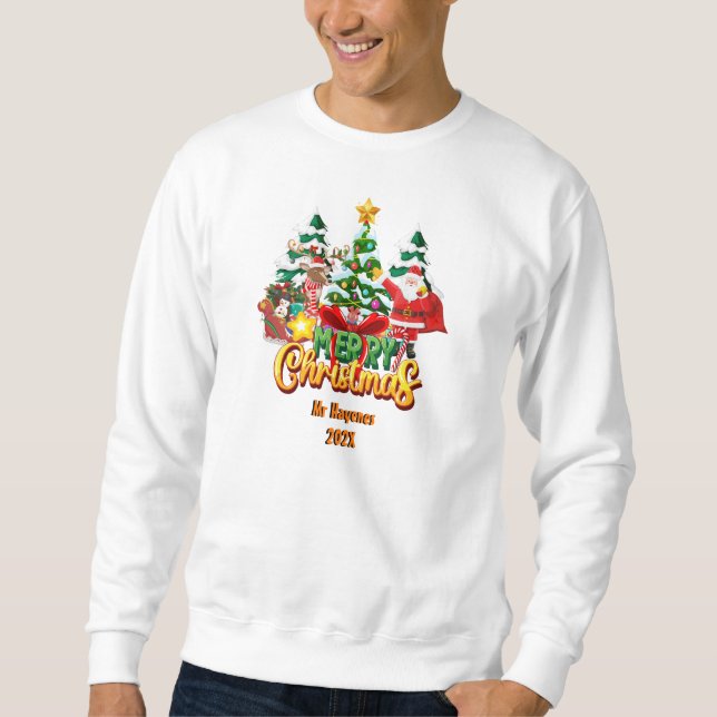 Anpassad God jul Unisex Lång Ärmad Tröja (Framsida)