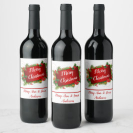Anpassad God Jul Vinflaska Etikett