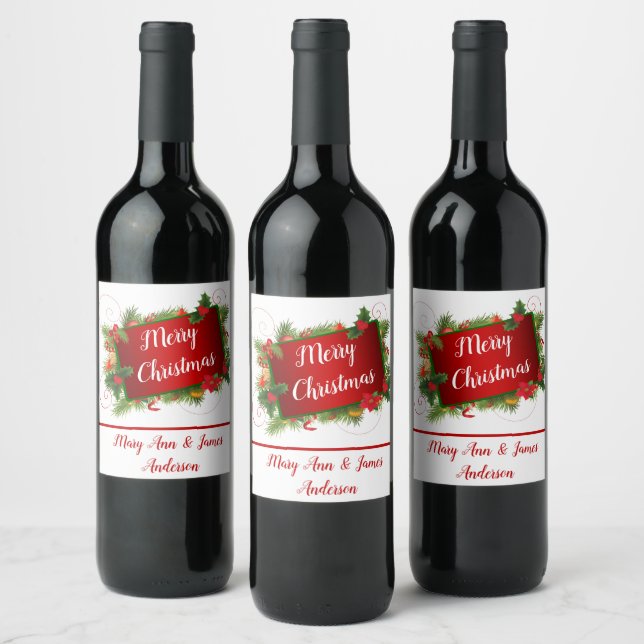 Anpassad God Jul Vinflaska Etikett (Flaskor)