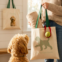 Anpassad Golden Doodle Foto Personlig Namn Tygkasse