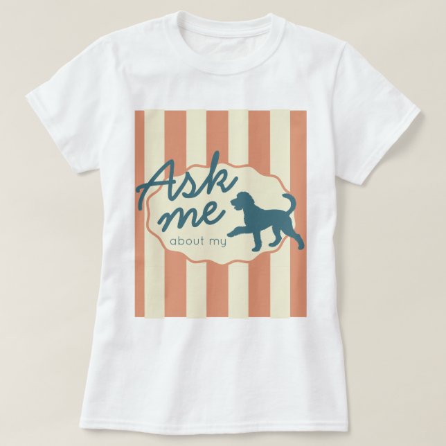 Anpassad Golden Doodle Namn Terracotta Ränder Tee (Design framsida)