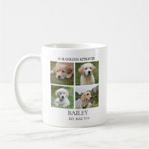 Anpassad Golden Retriever 8 Foto Kaffe Mugg
