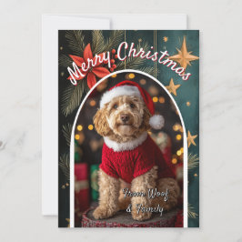 Anpassad Goldendoodle Hund Julkort
