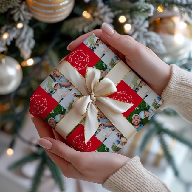 Anpassad golf flera bilder monogram fadersdag presentpapper (Skapare uppladdad)