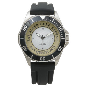 Anpassad golfboll sport golfare Citat Guld Svart Armbandsur