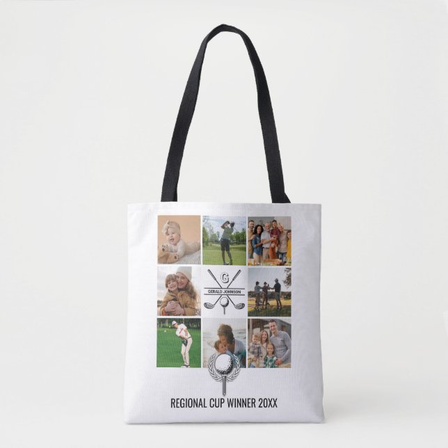 Anpassad golfcollage med monogramdesign tygkasse (Framsida)