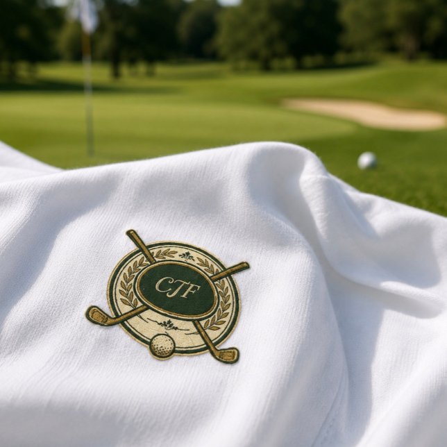 Anpassad golfklubba Crest Monogram T-shirt | Perso (Skapare uppladdad)