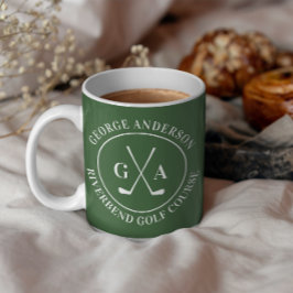 Anpassad Golfklubbslogotyp Personlig Monogram Kaff Kaffemugg