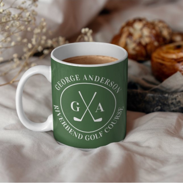 Anpassad Golfklubbslogotyp Personlig Monogram Kaff Kaffemugg (Skapare uppladdad)