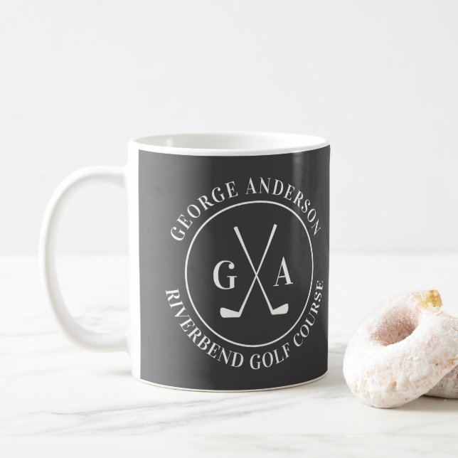 Anpassad Golfklubbslogotyp Personlig Monogram Kaff Kaffemugg (Med munk)