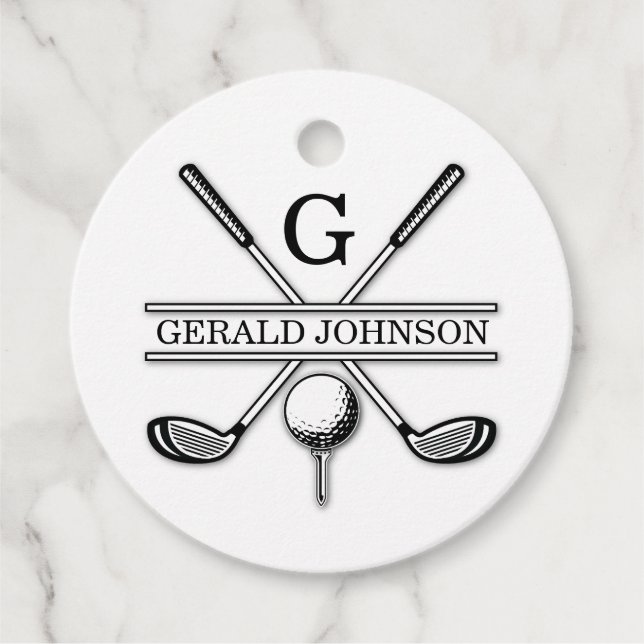 Anpassad golfmonogram logodesign gåvor etiketter (Framsida)