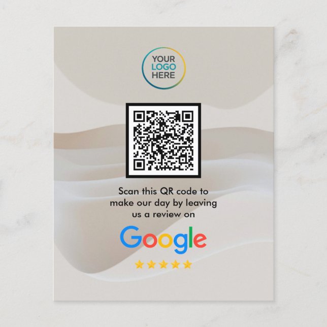 Anpassad Google Recensioner QR-kod  Flygblad (Framsidan)