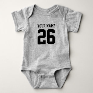 Anpassad grå sport fotbollströja baby bodysuits tröja