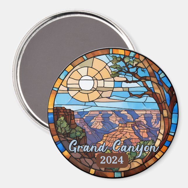 Anpassad Grand Canyon Falskt Glasmosaik  Magnet (Front/Back)