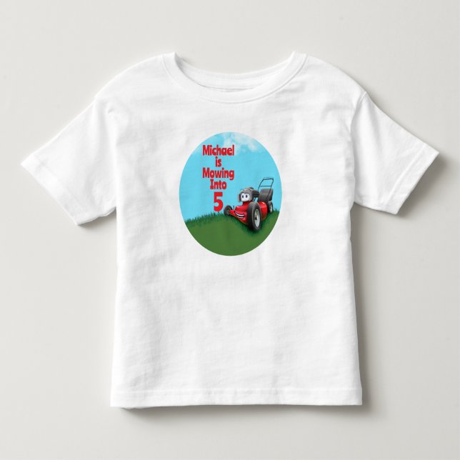 Anpassad Gräsklippare Födelsedag T Shirt (Framsida)