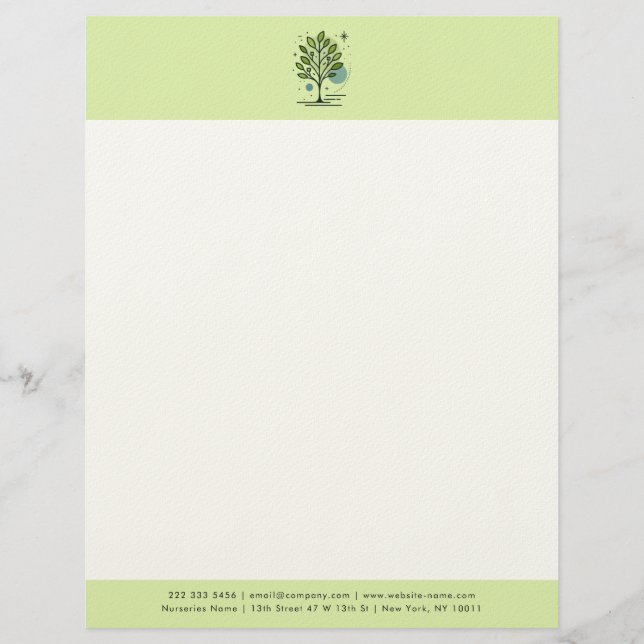 Anpassad Greenleaf Nursery Branding  Brevhuvud (Framsida)
