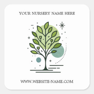 Anpassad Greenleaf Nursery Branding Fyrkantigt Klistermärke