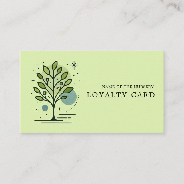 Anpassad Greenleaf Nursery Branding  Lojalitetskort (Framsida)