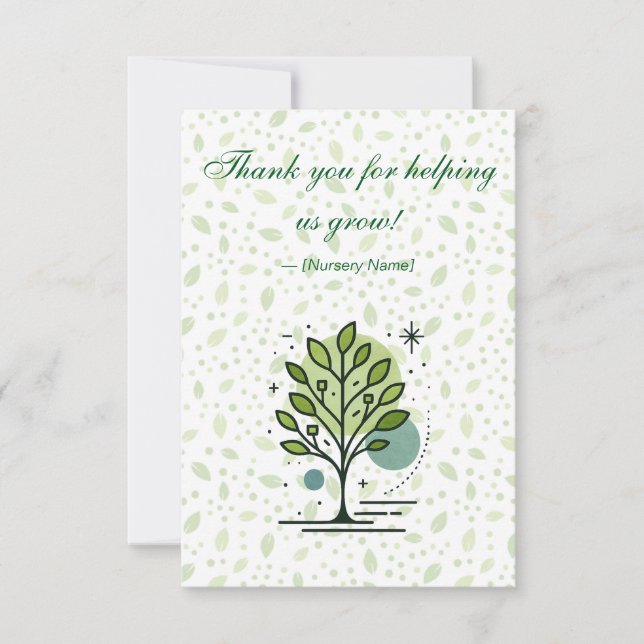 Anpassad Greenleaf Nursery Branding  Tack Kort (Framsida)